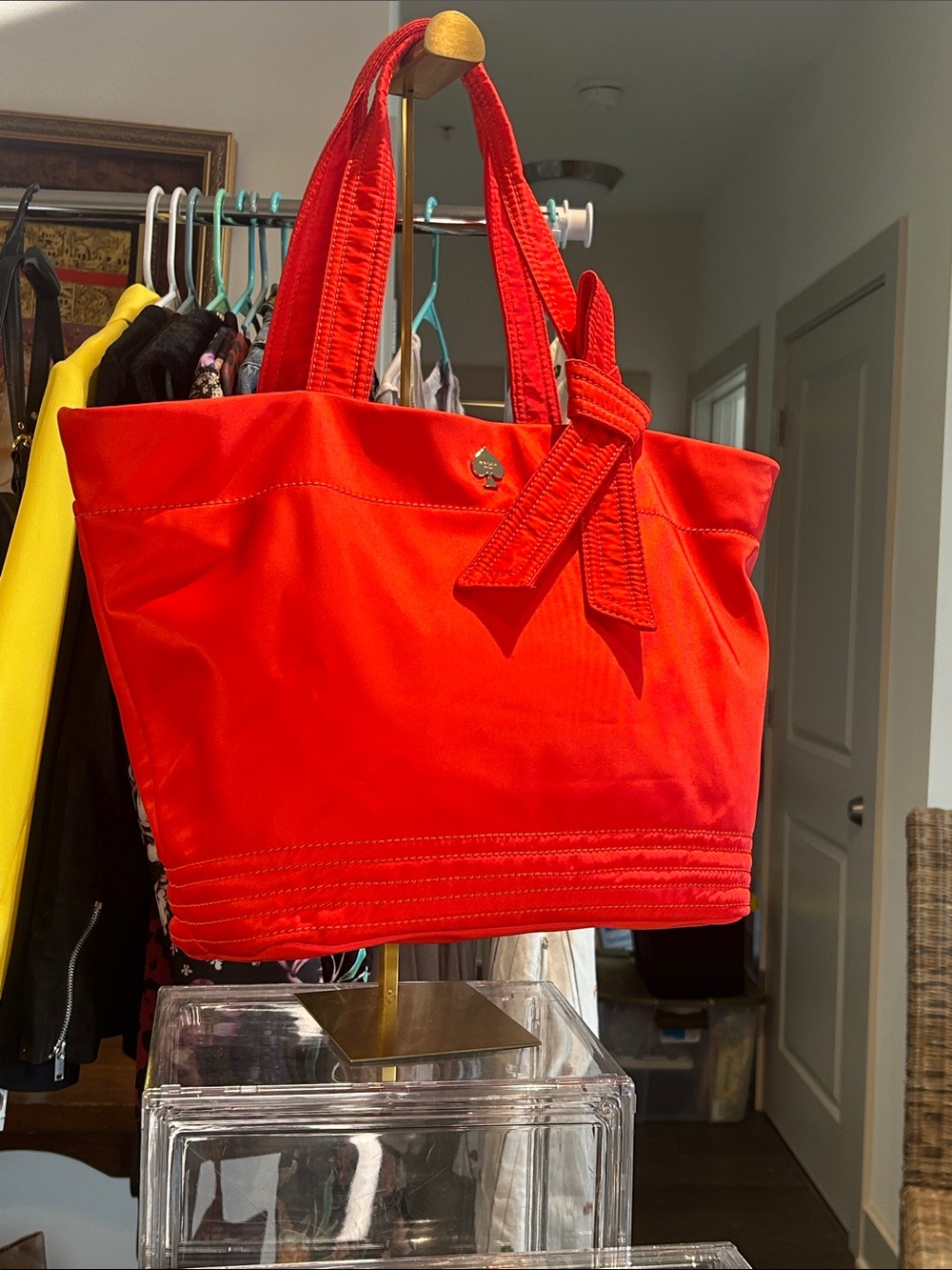 Kate Spade Red Tote Bag with Decorative Knot - Picture 2 of 8